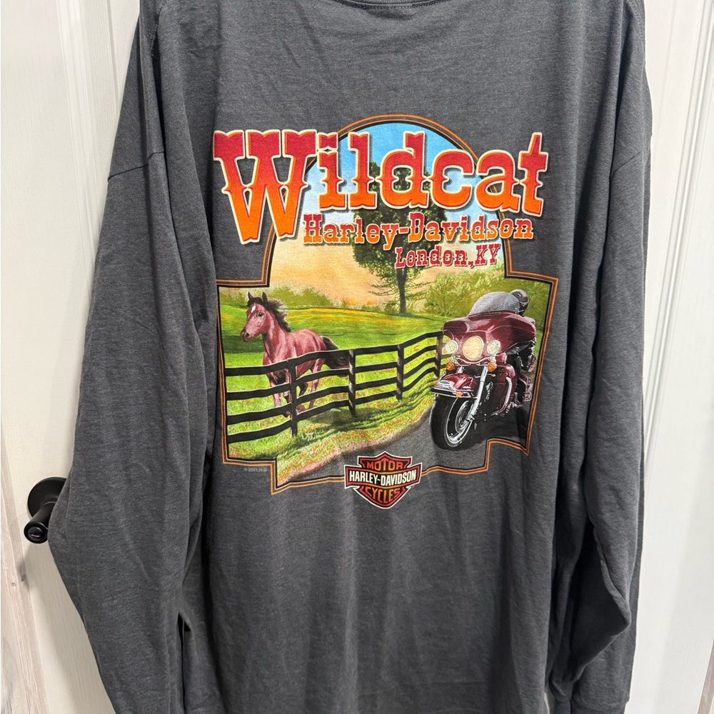 NWT Wildcat Harley Davidson London, Kentucky 2021 Men’s Long Sleeve 2XL Gray J1